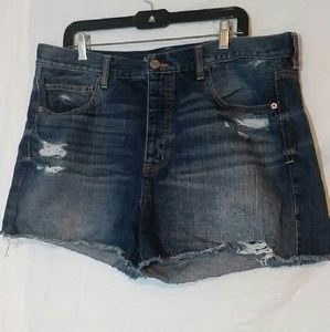 High waisted jean shorts