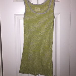 Green and grey striped tank top
