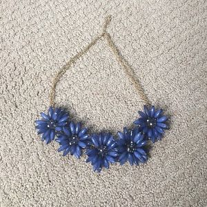 blue floral crystal necklace