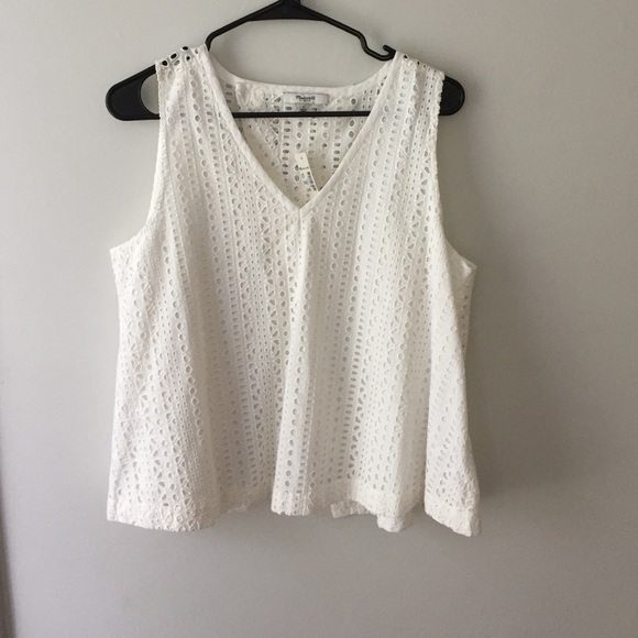 NWT Madewell white lace tank
