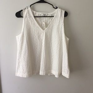 NWT Madewell white lace tank