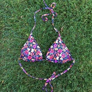 Forever 21 Floral Triangle Bikini Top