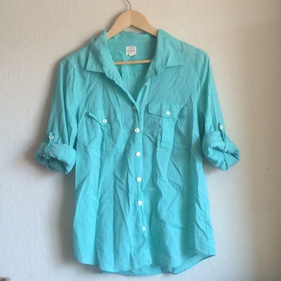 J. Crew Tops - J. Crew The Perfect Shirt Turquoise/Aqua