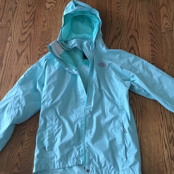 North Face Girls' Mint color Rain Jacket