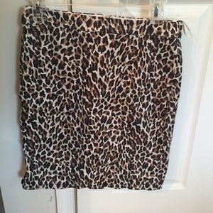 J. Crew animal print pencil skirt