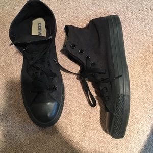 Black on black high top Converse!!! Little wear!