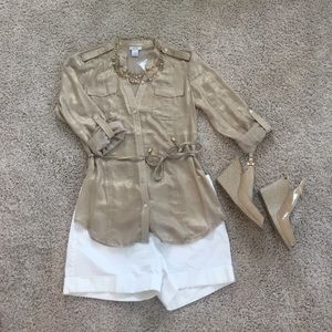 Cache NWT Gold Blouse