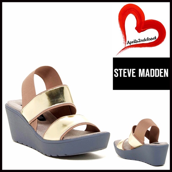 ❌SOLD 1-HOUR SALE❗️STEVE MADDEN SANDALS Metallic - Picture 2 of 4