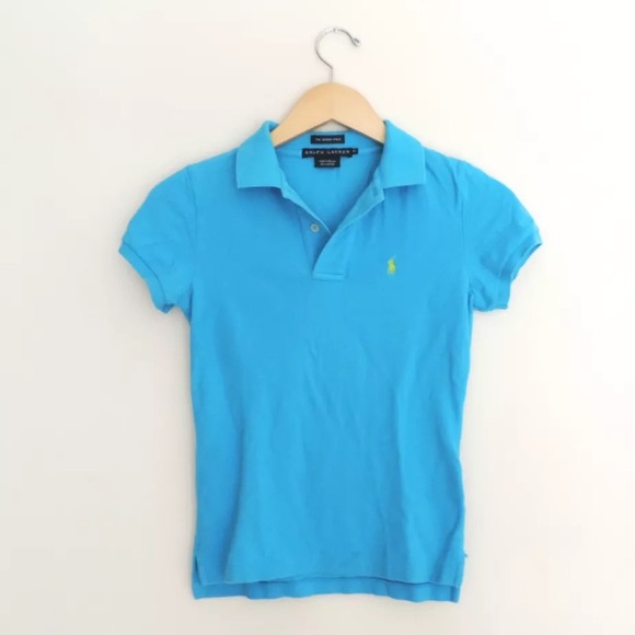 Ralph Lauren teal blue collared polo shirt