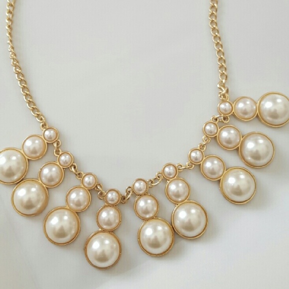White & Gold Statement Necklace