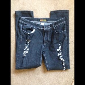 Ripped Dark Blue Skinny Jeans