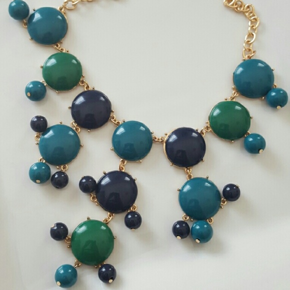 Blue, Green & Gold Statement Necklace