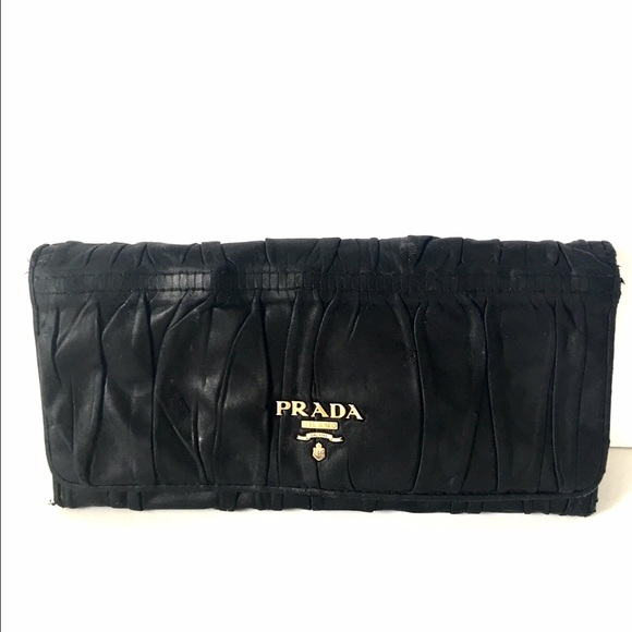 Prada Nappa Gaufre' Leather Waller Nero/Black