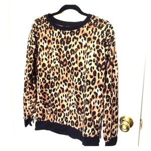 Forever 21 Cheetah Studded Long Sleeve Sweater