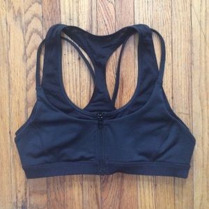 Zippered sports bra