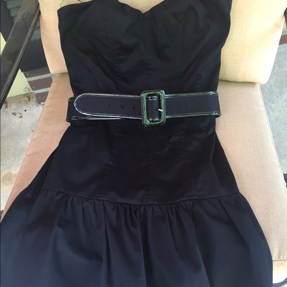 Black dress with belt