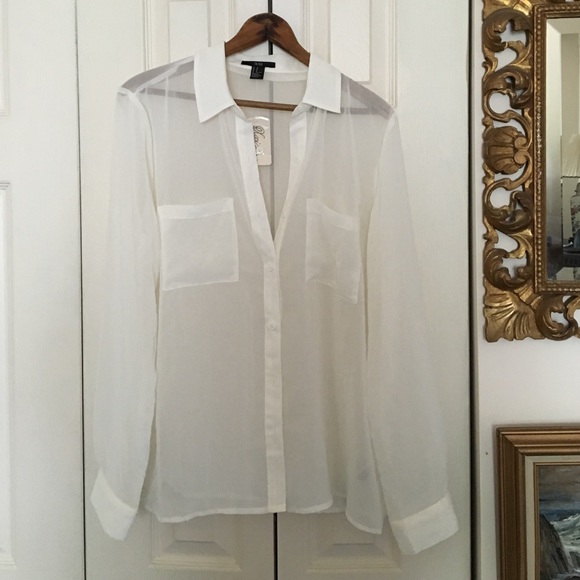 Cream Sheer Blouse - NWT - Forever 21