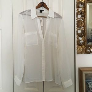Cream Sheer Blouse - NWT - Forever 21
