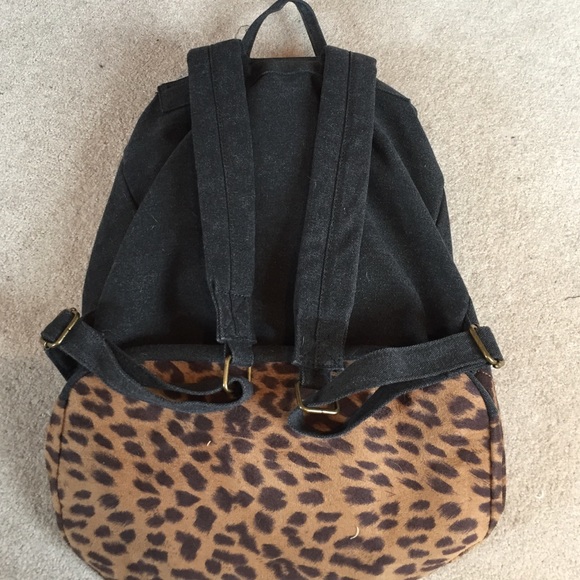 Black and Cheetah Black Poppy Backpack - Picture 2 of 3