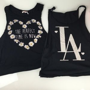 Summery muscle tees/slight crop tops set