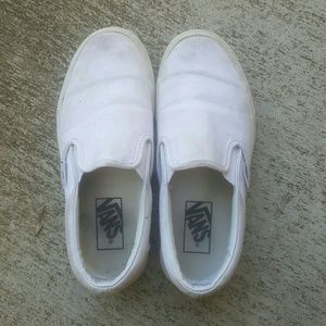 White Slip-on Vans