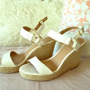 Two strap espadrille wedges