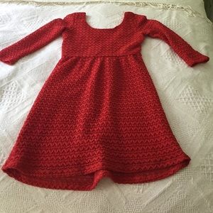 Francesca's Quarter Sleeve Eyelet Flare Dress