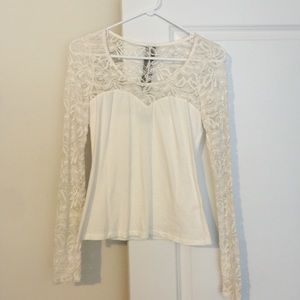 Long sleeve lace top from Charlotte Russe