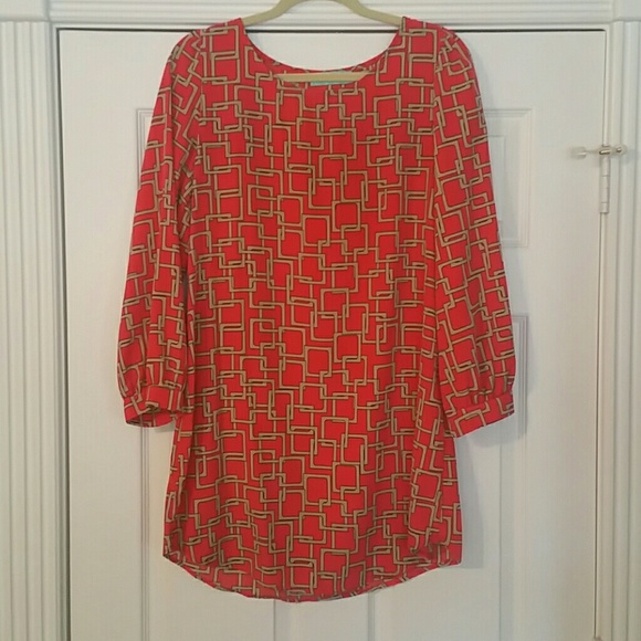 Orange Patterned Tunic or Shift Dress