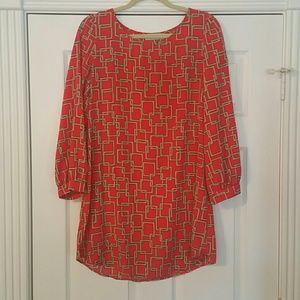 Orange Patterned Tunic or Shift Dress