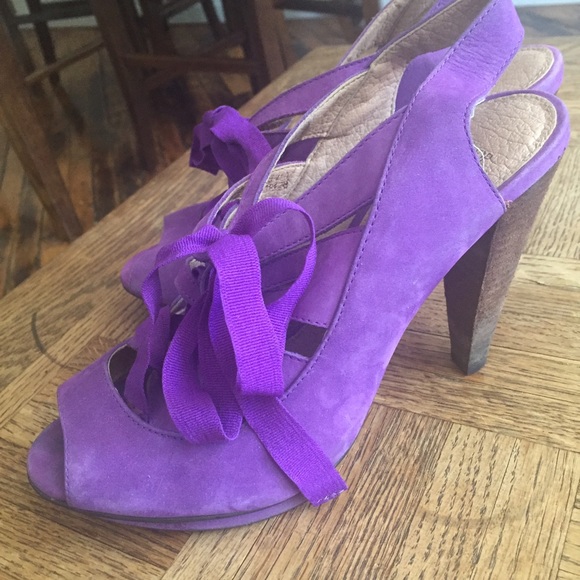 Topshop Purple suede sling backs! size- 7.5 - Picture 3 of 3