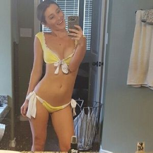 Have faith swimgerie yellow ruffle cheeky bikini