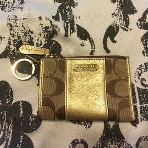 Coach Gold/Khaki change purse