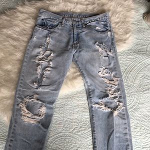 Extremely distressed  jeans