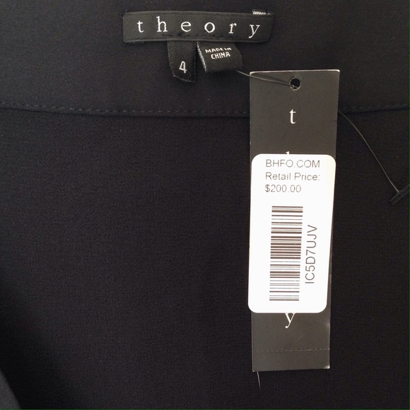 Theory Black Pleated Silk Skirt - Picture 3 of 4