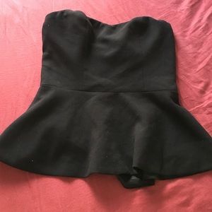 Black strapless blouse