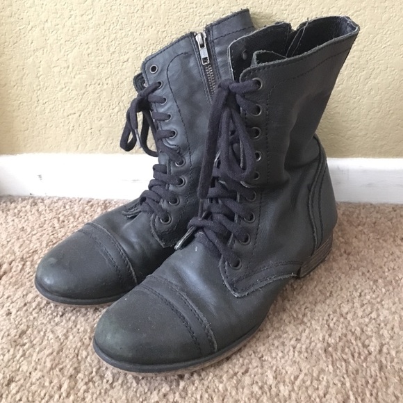 Black combat boots