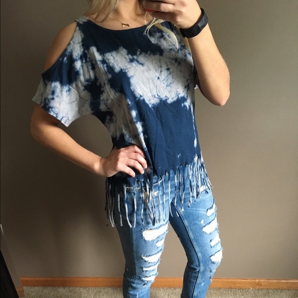 Awesome tye dye fringe top