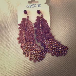 Gorgeous Italian Crochet Feather Earrings
