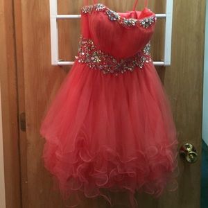 Salmon colored party dress