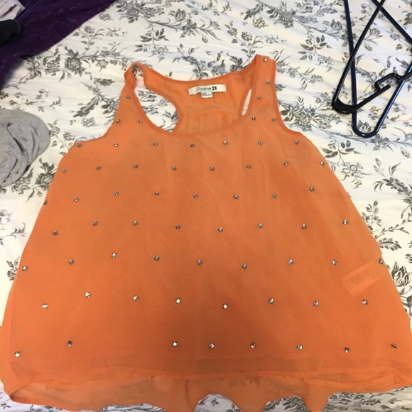 Orange Razor Back- Chiffon Tank