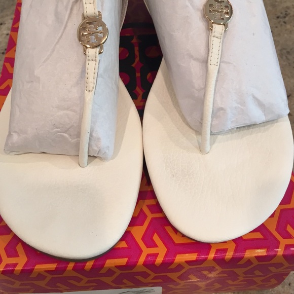 Tory Burch Emmy Demi Wedge Bleach/Ivory Sandal 10 - Picture 4 of 4