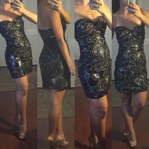 Tony Bowls Gunmetal Embellished Cocktail