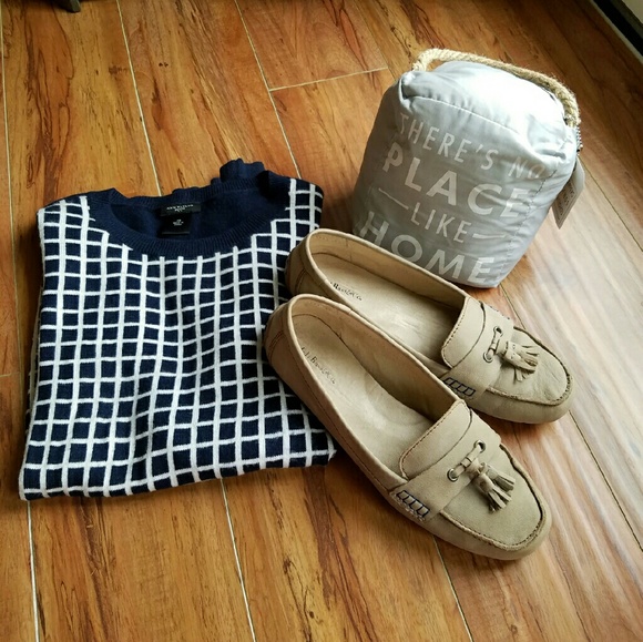 Bass & Co. Grey/Taupe Leather Tassel Loafers