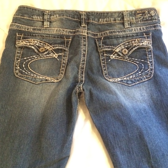 silver jeans