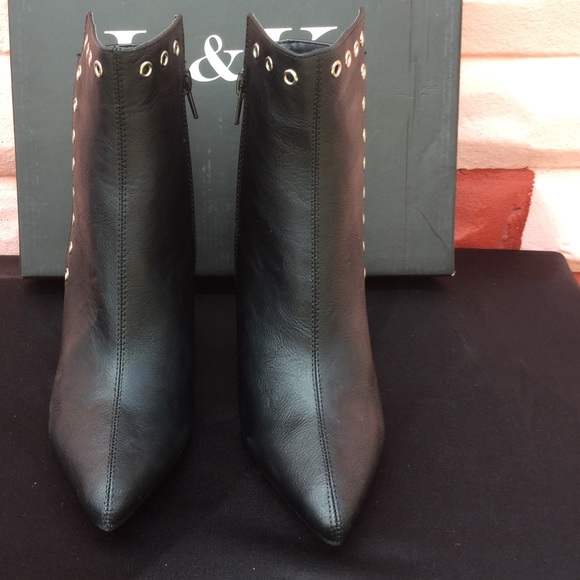 Grommet Black Ankle Bootie - Picture 2 of 4