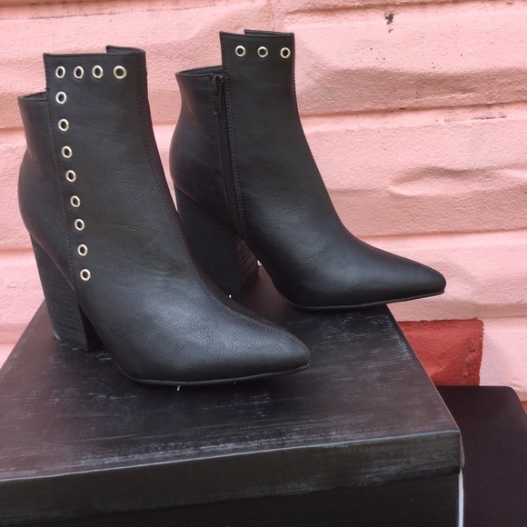 Grommet Black Ankle Bootie - Picture 4 of 4