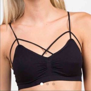 NWT black criss cross bralette