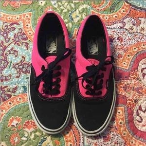 Black and pink vans