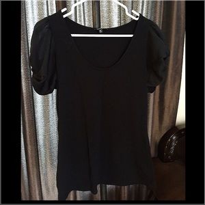Express Black Top with creative shoulder sleeve